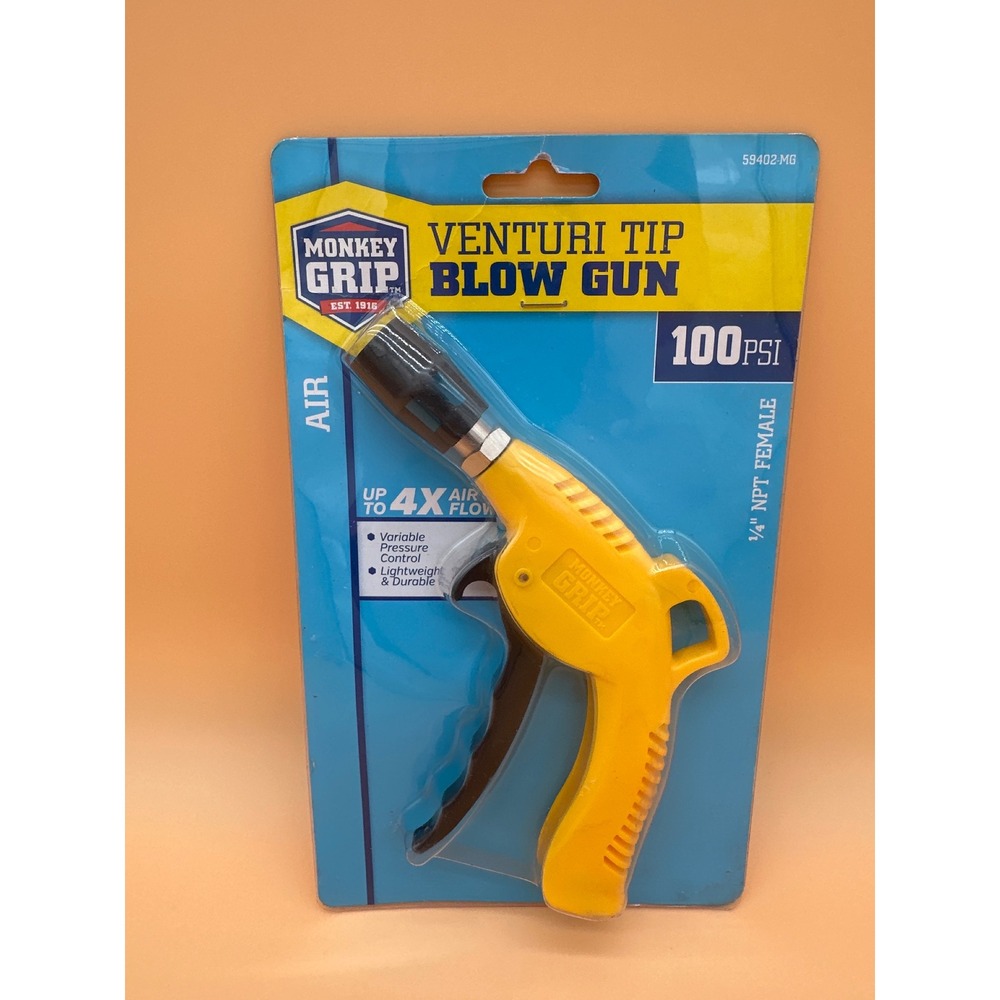 Monkey Grip Venturi Tip Air Blow Tool 100 PSI 1/4 NPT Female 59402-MG Yellow